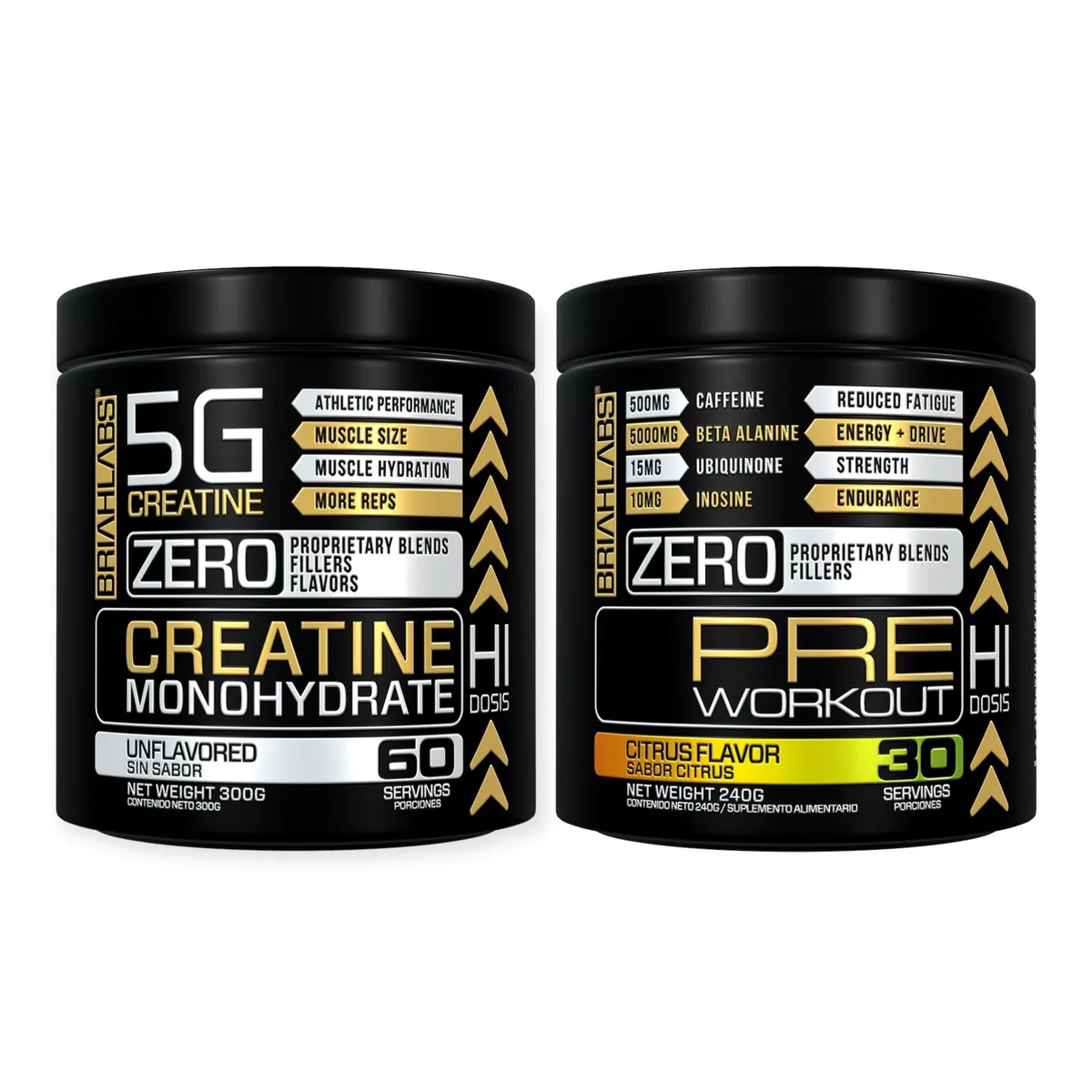 BRIAHLABS - Pack Creatina 300gr + Pre-entreno 240gr - Briahlabs