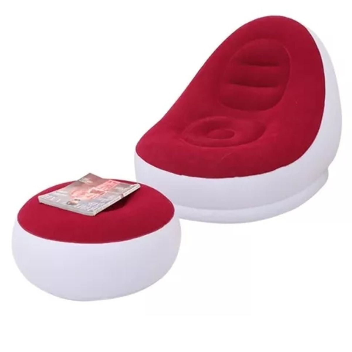 GENERICO - Sofá Tumbona Silla Inflable Reposa Pies Puff X L + Inflador