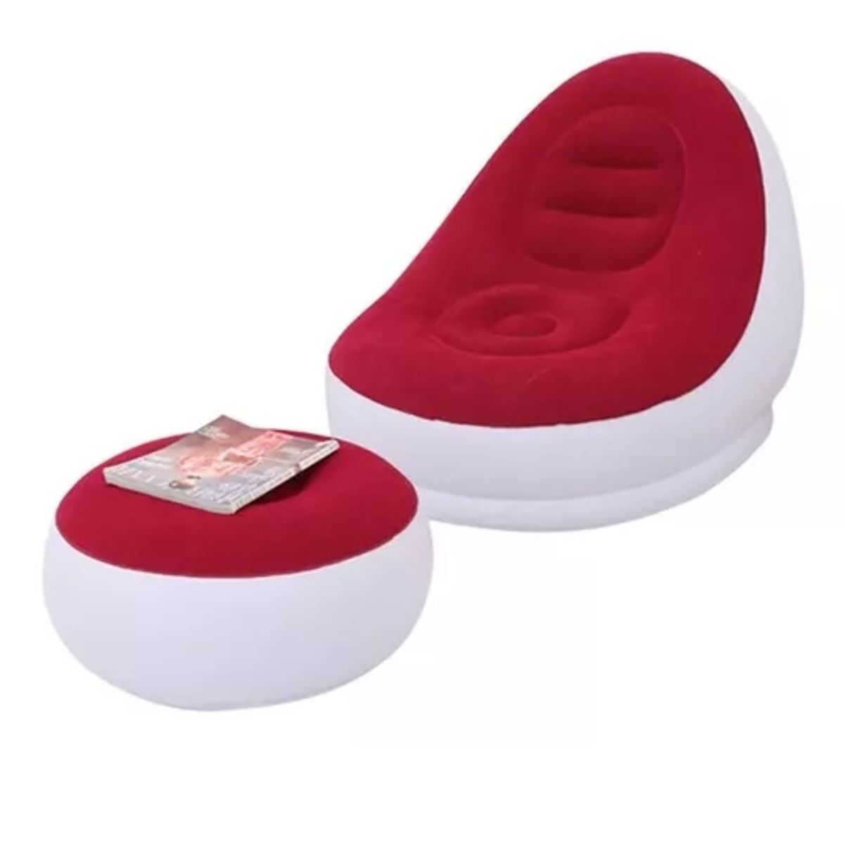 GENERICO - Sofá Tumbona Silla Inflable Reposa Pies Puff X L + Inflador