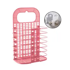 GENERICO - Cesta para Ropa Plegable Para Pared Rosado