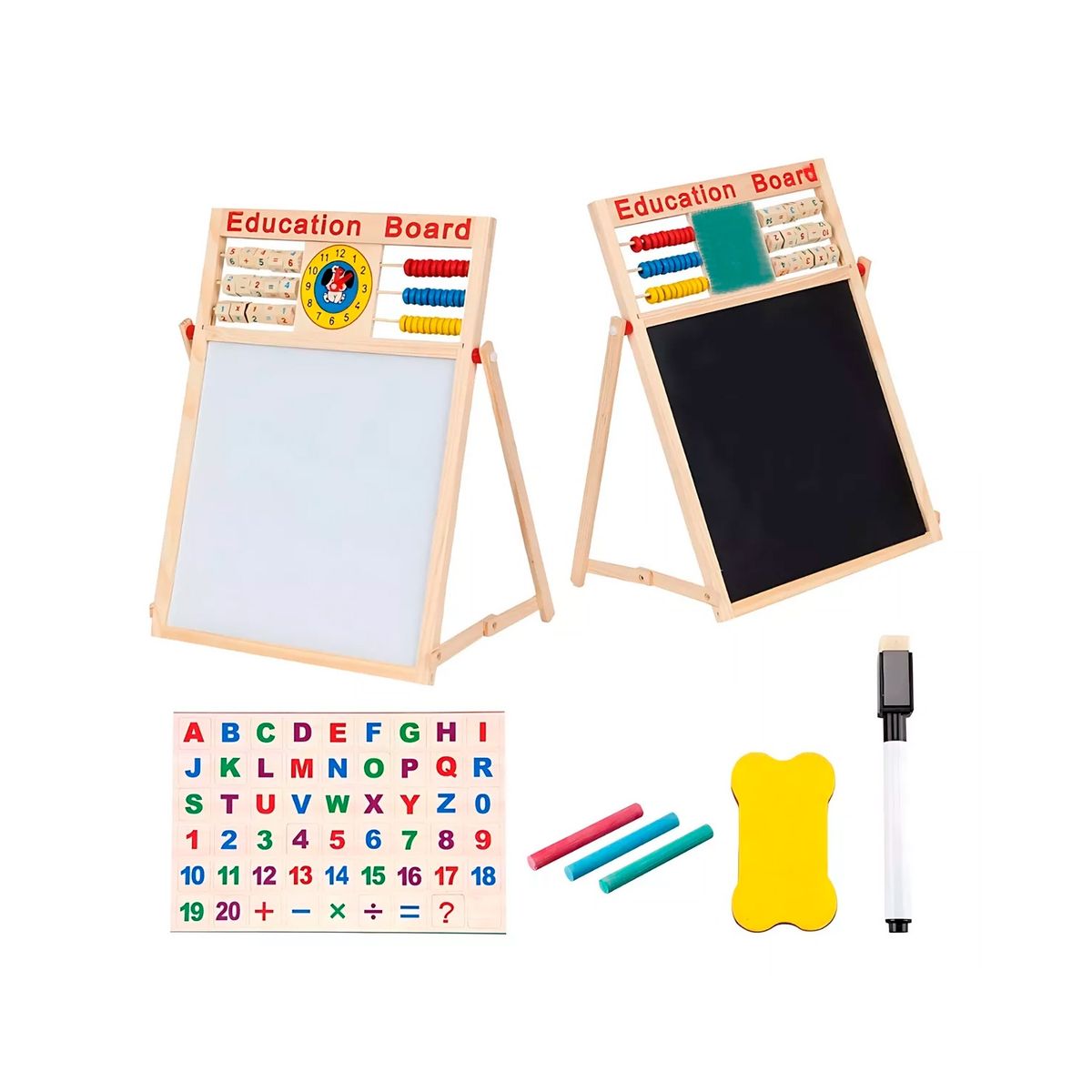 GENERICO - Pizarra Magnetica Doble Para Niños Educativa Plumon Y Tiza