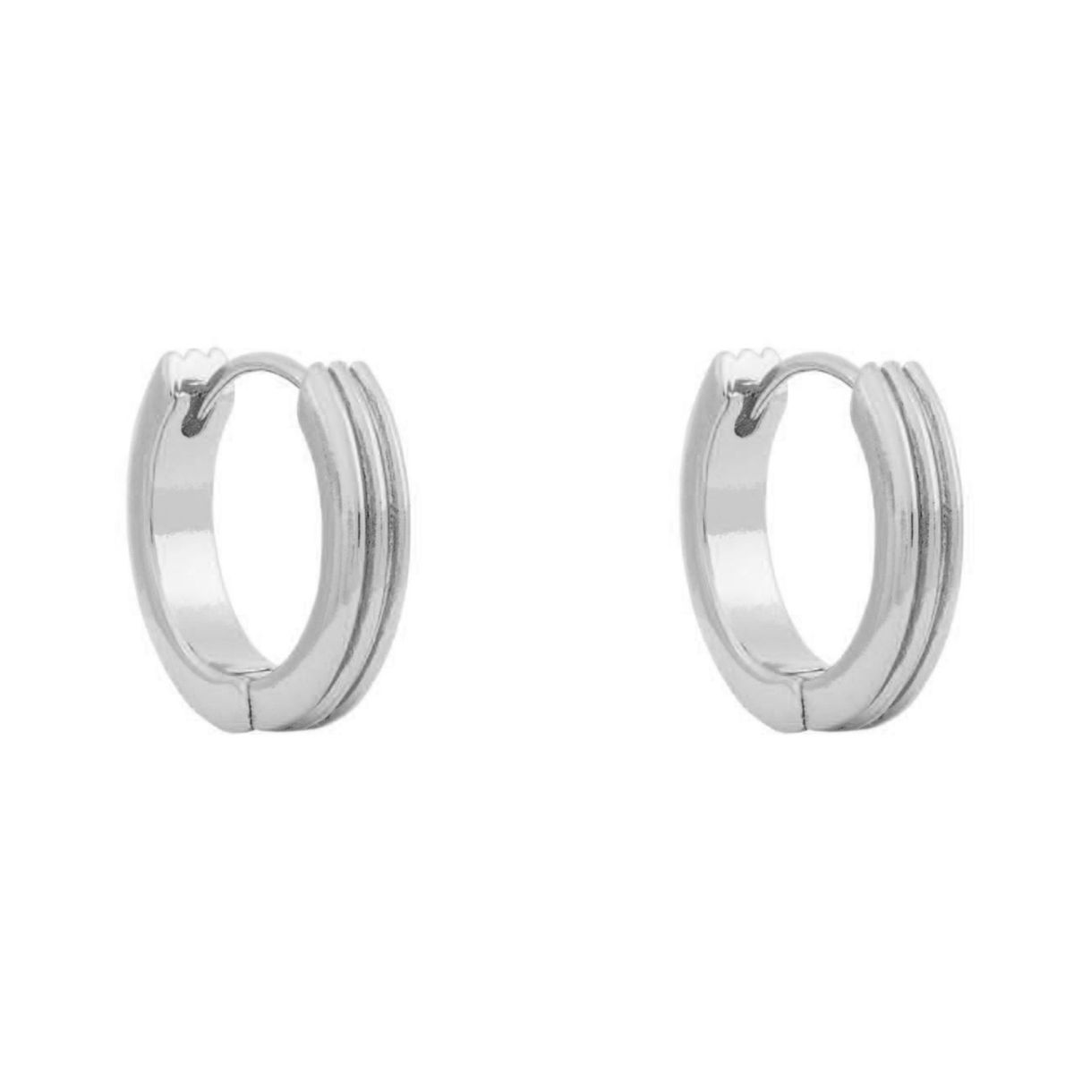 BOAZ JOYAS - ARGOLLAS BRUNA 20MM BAÑADAS EN ORO BLANCO