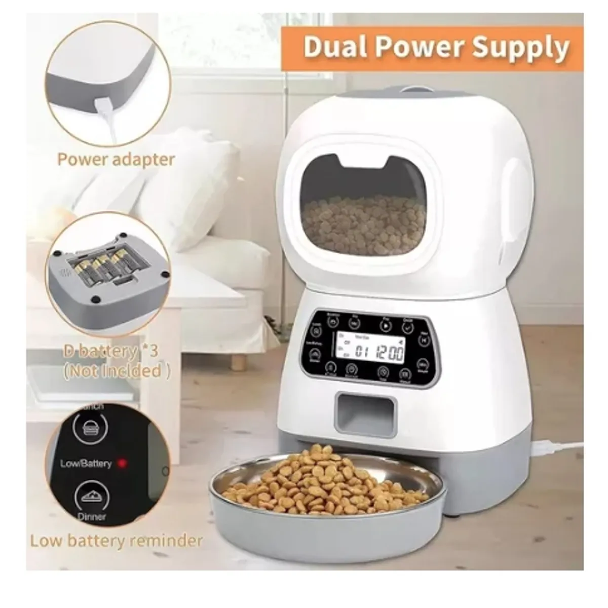 GENERICO - Dispensador Alimento Automático Perros Gatos Mascota Voces