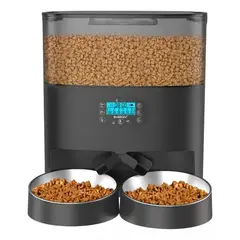 GENERICO - Dispensador Automático Comida Gato Doble Plato 5.6 L