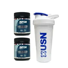 INFOR - 2 CREATINAS MONOHIDRATADA 300GR C/U + SHAKER -