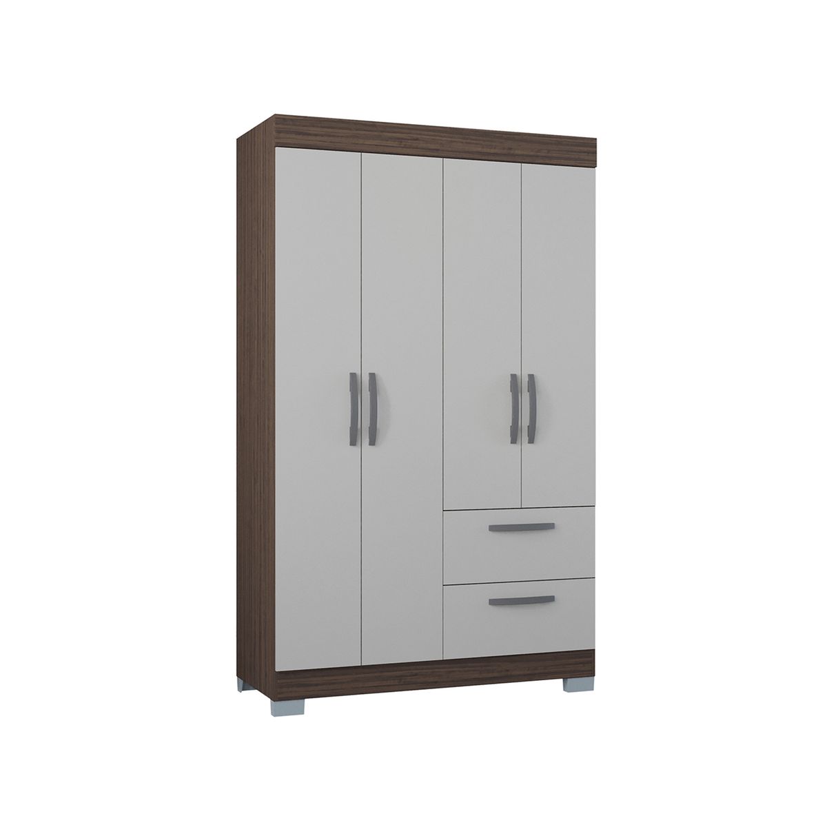 TAHUARI - Closet Toquio 4 puertas chocolate off white