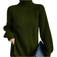 TIOZONEY - Suéter casual para mujeres - Verde