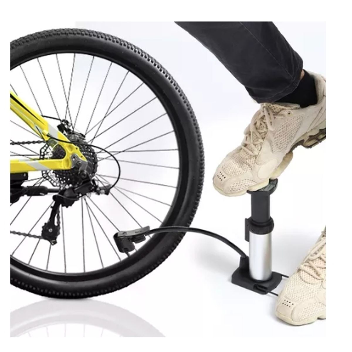 GENERICO - Bombin Pie Bicicleta Portatil Inflador Balon Moto Accesorios