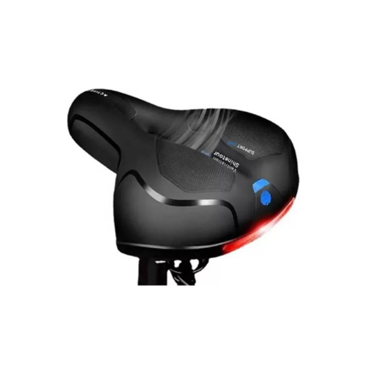 GENERICO - Asiento Anti Prostático Con Resortes y Luz Para Bicicletas