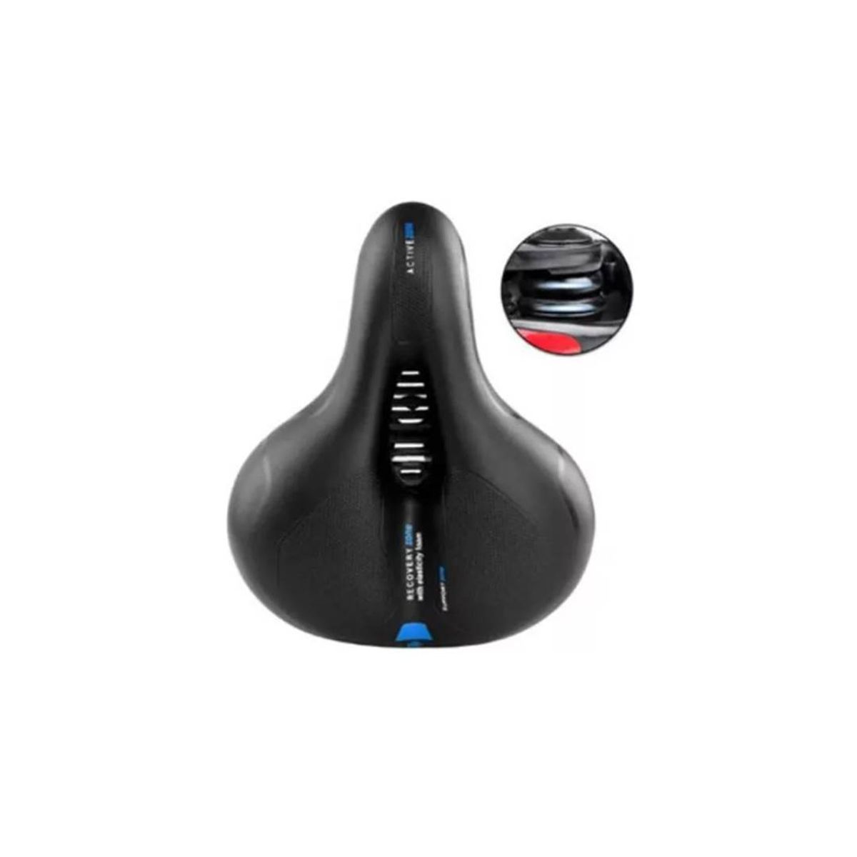 GENERICO - Asiento Anti Prostático Con Resortes y Luz Para Bicicletas