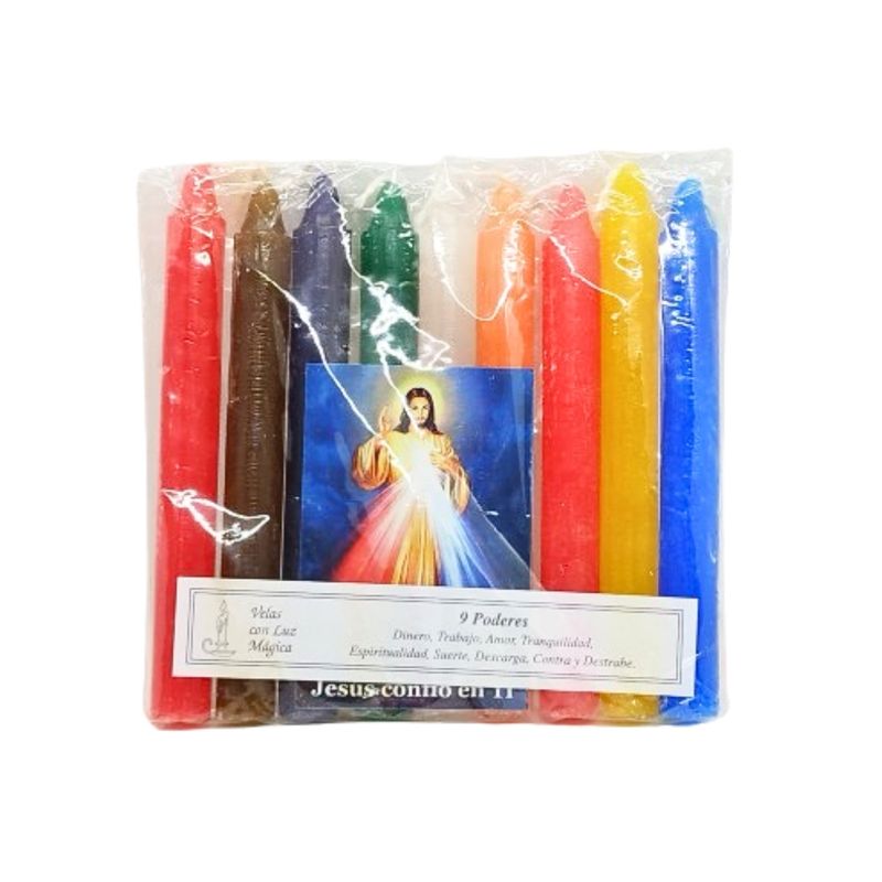GENERICO - 9 Poderes Velas Novenas 14cm