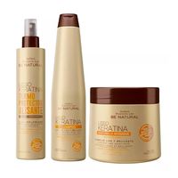 Be Natural Mascara shampoo y termo Be Natural Liso Keratina.-