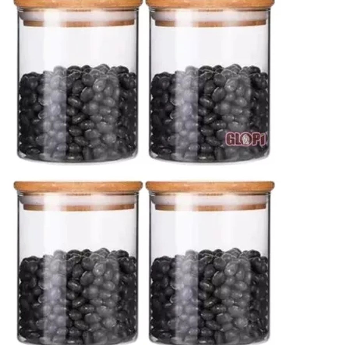 GENERICO - Pack 6 Frascos 400ml Para Condimentos Especias Tapa Bamboo