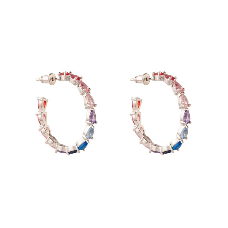 BOAZ JOYAS - ARGOLLAS CUBA BAÑADAS EN ORO BLANCO