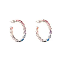 BOAZ JOYAS - ARGOLLAS CUBA BAÑADAS EN ORO BLANCO