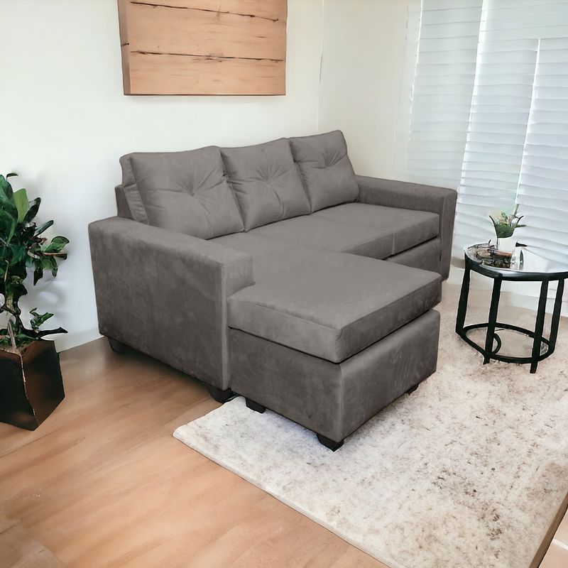 MUEBLES MPR - Sofá Intercambiable Azalea Felpa Gris