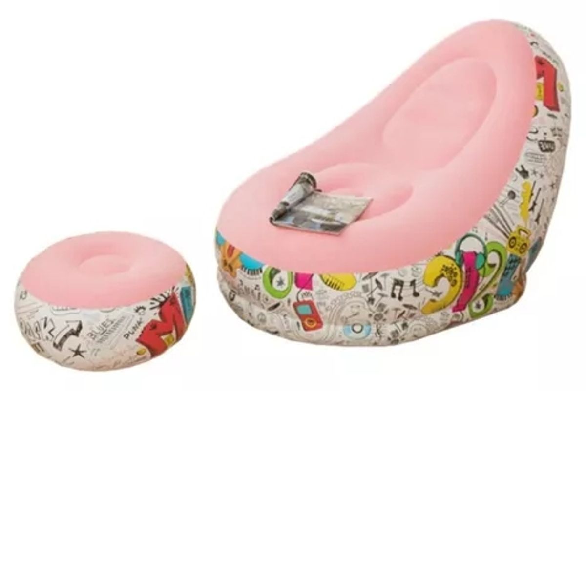 GENERICO - Sofá Inflable Silla Lectura Sillón Ocio Perezoso+reposa Pies