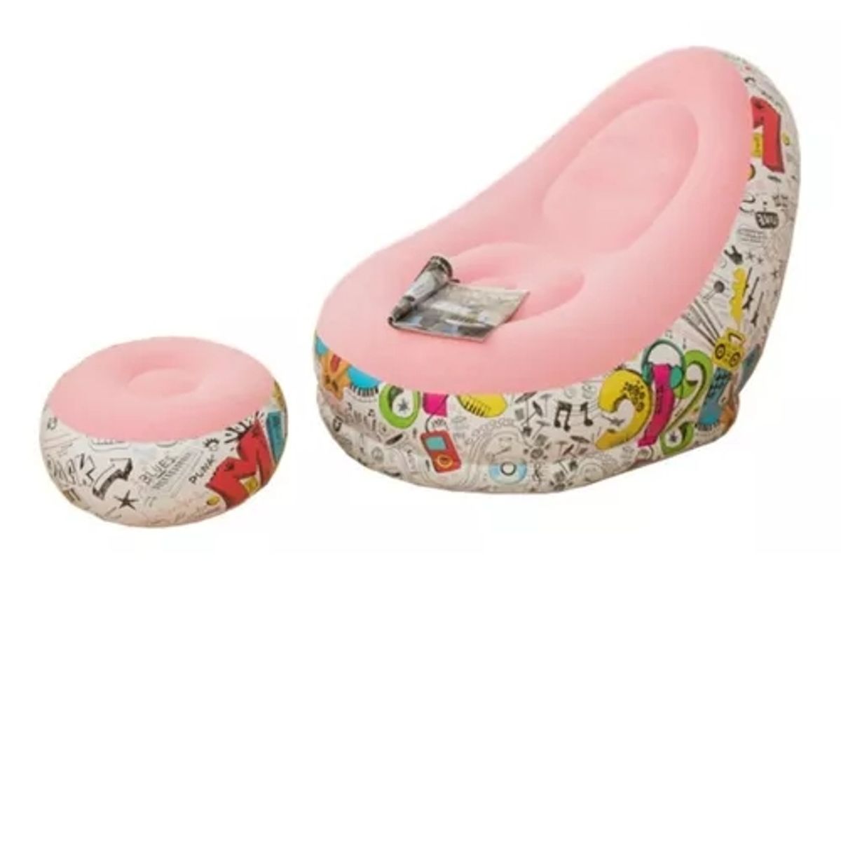 GENERICO - Sofá Inflable Silla Lectura Sillón Ocio Perezoso+reposa Pies