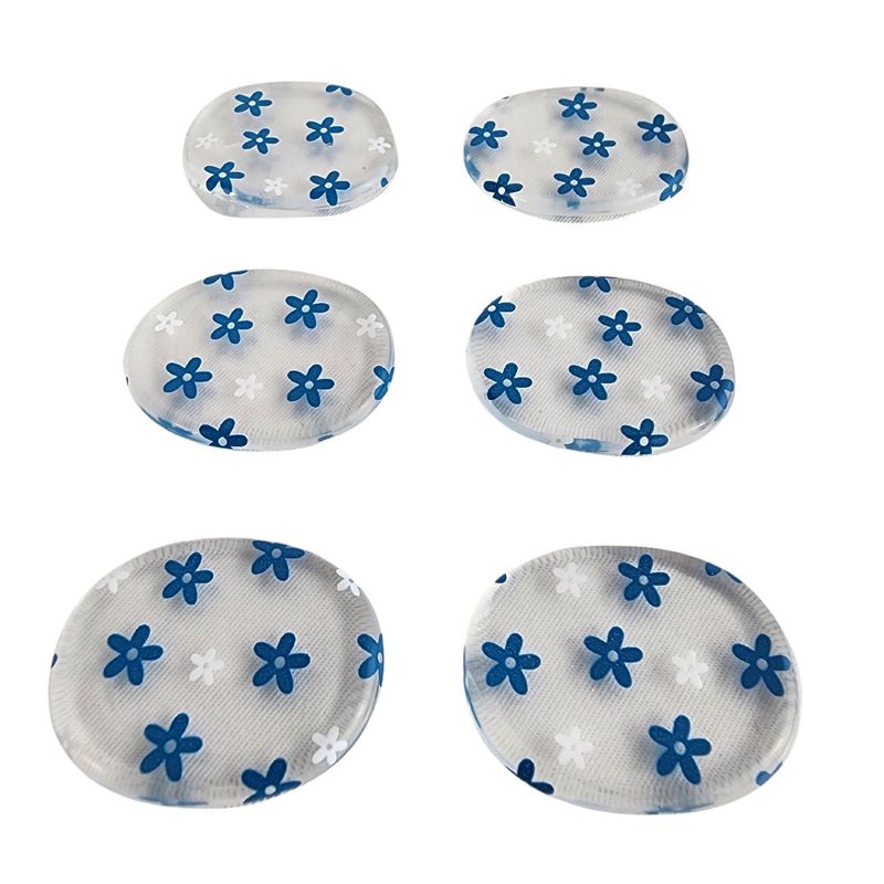 GENERICO - Almohadilla Cojin Para Talon Silicona Flor Azul