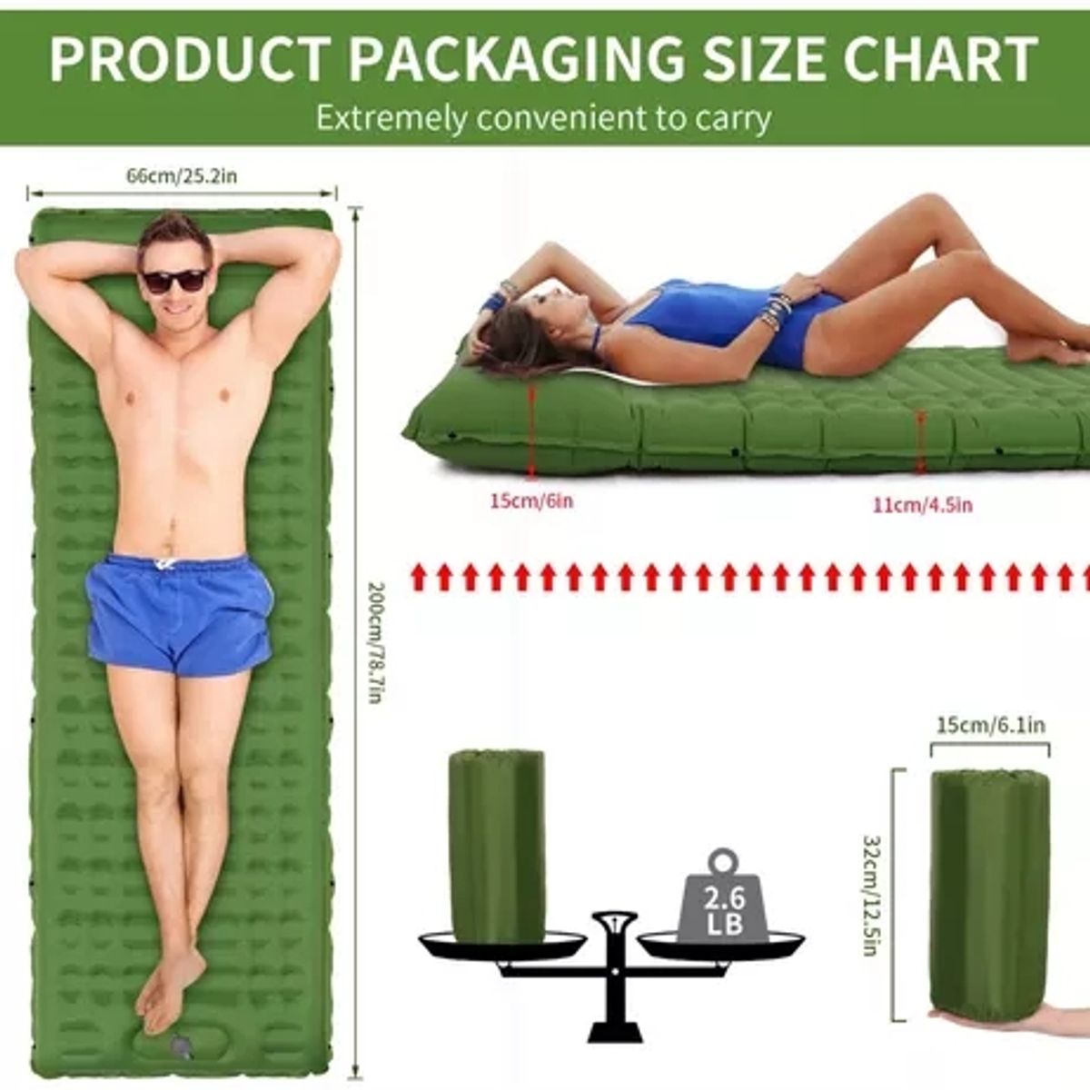 GENERICO - Colchón Inflable De Pie Plegable Outdoor Camping Trekking