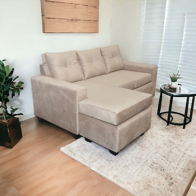 MUEBLES MPR - Sofá Intercambiable Azalea Felpa Beige