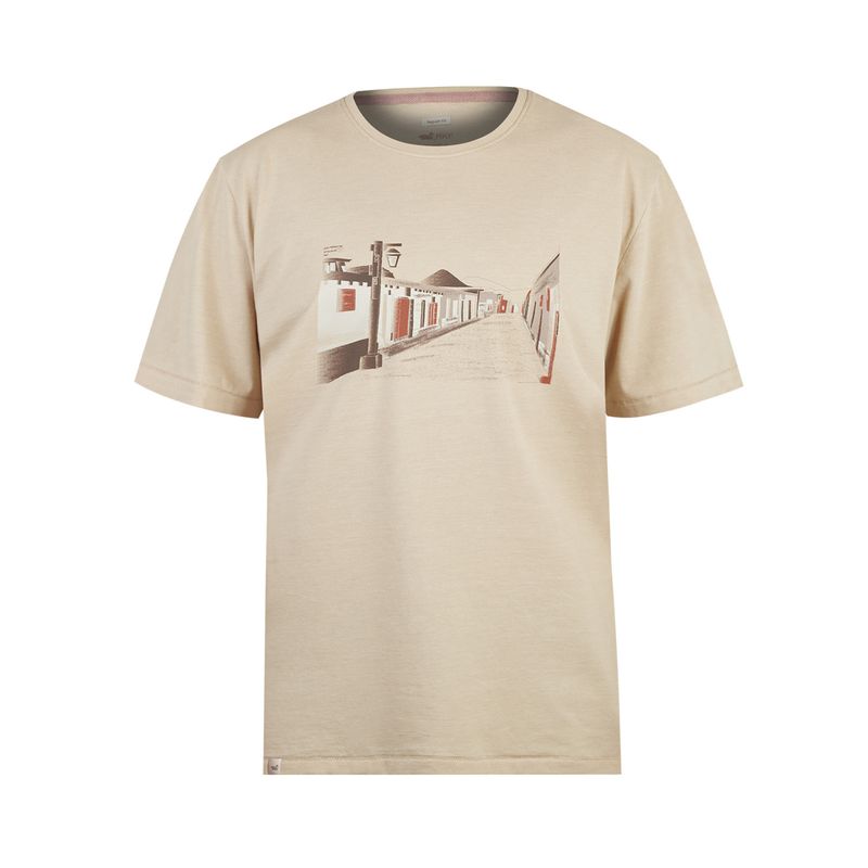 ROCKFORD - Polera Fibras Recicladas Hombre Places Beige ROCKFORD