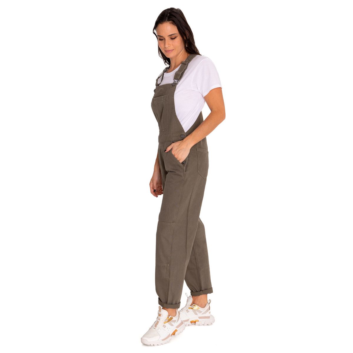 CAT - Jardinera Mujer Heritage Twill Overall Verde CAT