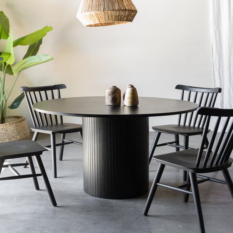 AMOBLE - Mesa De Comedor Genoa Negro Amoblé