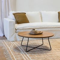 Mesa De Centro Circular Madera V Amoblé