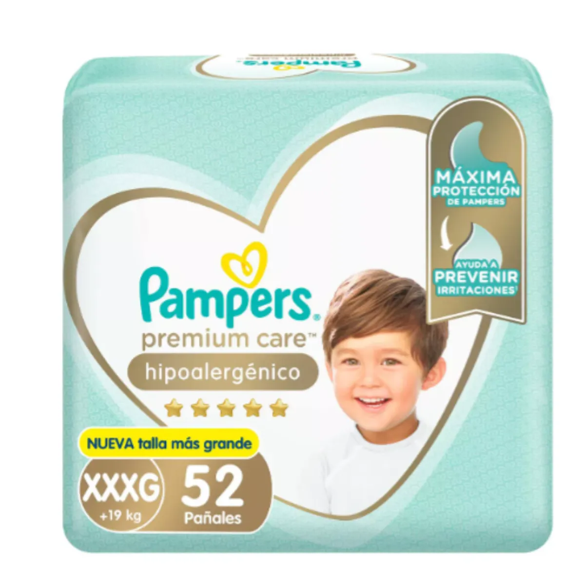 PAMPERS - Pañales Pampers Premium Care Hipoalergénico Talla Xxxg 52 Un