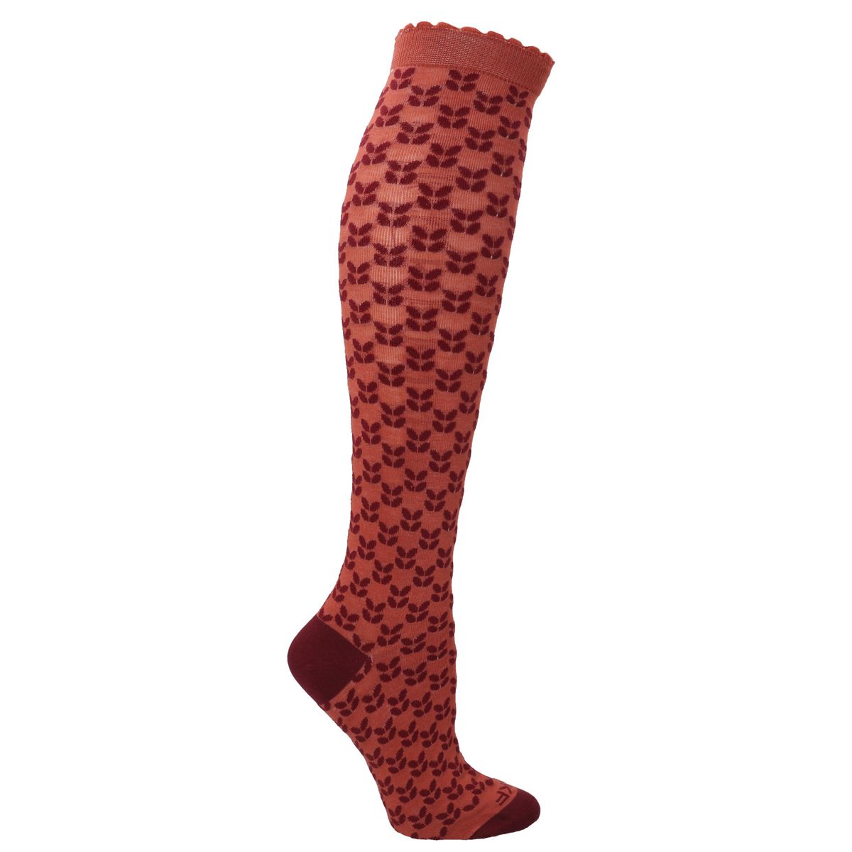 ROCKFORD - Calcetín Bambú Mujer Kh st Hojas Café ROCKFORD