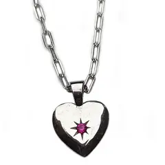 GENERICO - Cadena con colgante corazón de plata