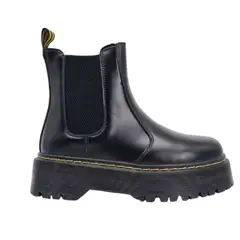 Dreato - Bototo Negro Liso Con Plataforma S11