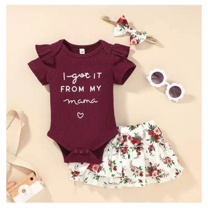 GENERICO - CONJUNTO BEBÉ NIÑA BODY MÁS SHORT PEQUEÑA LUZ