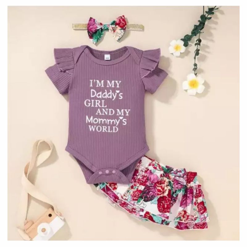 GENERICO - CONJUNTO BEBÉ NIÑA BODY MÁS SHORT PEQUEÑA LUZ