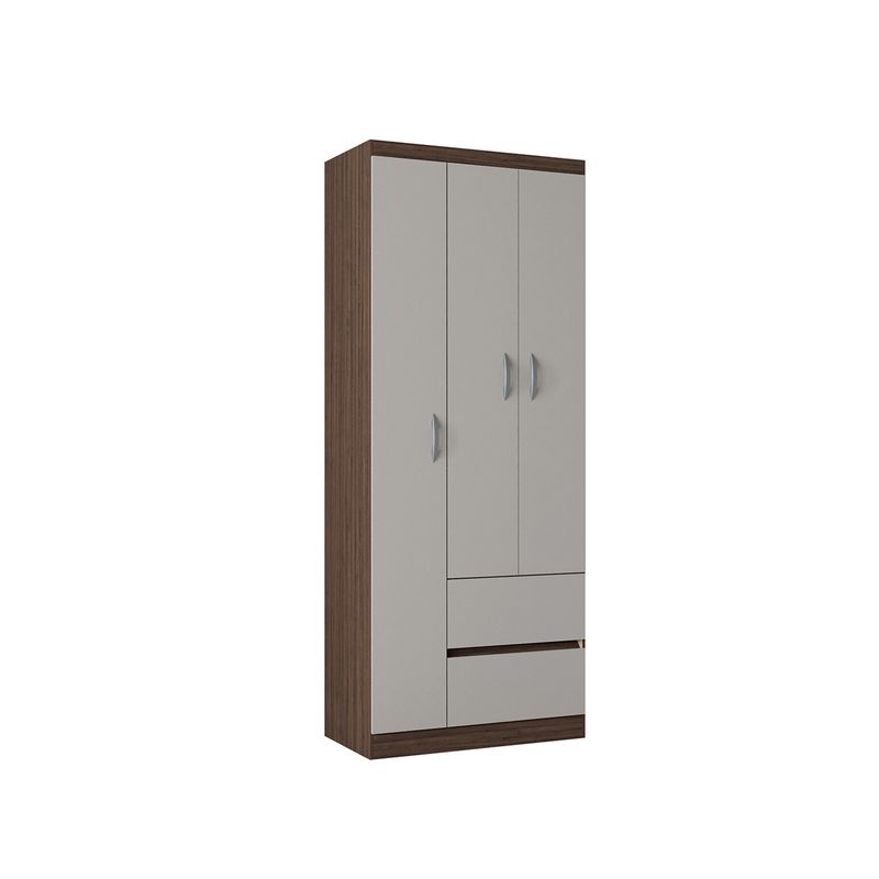 TAHUARI - Closet Lisboa 3 puertas chocolate off white