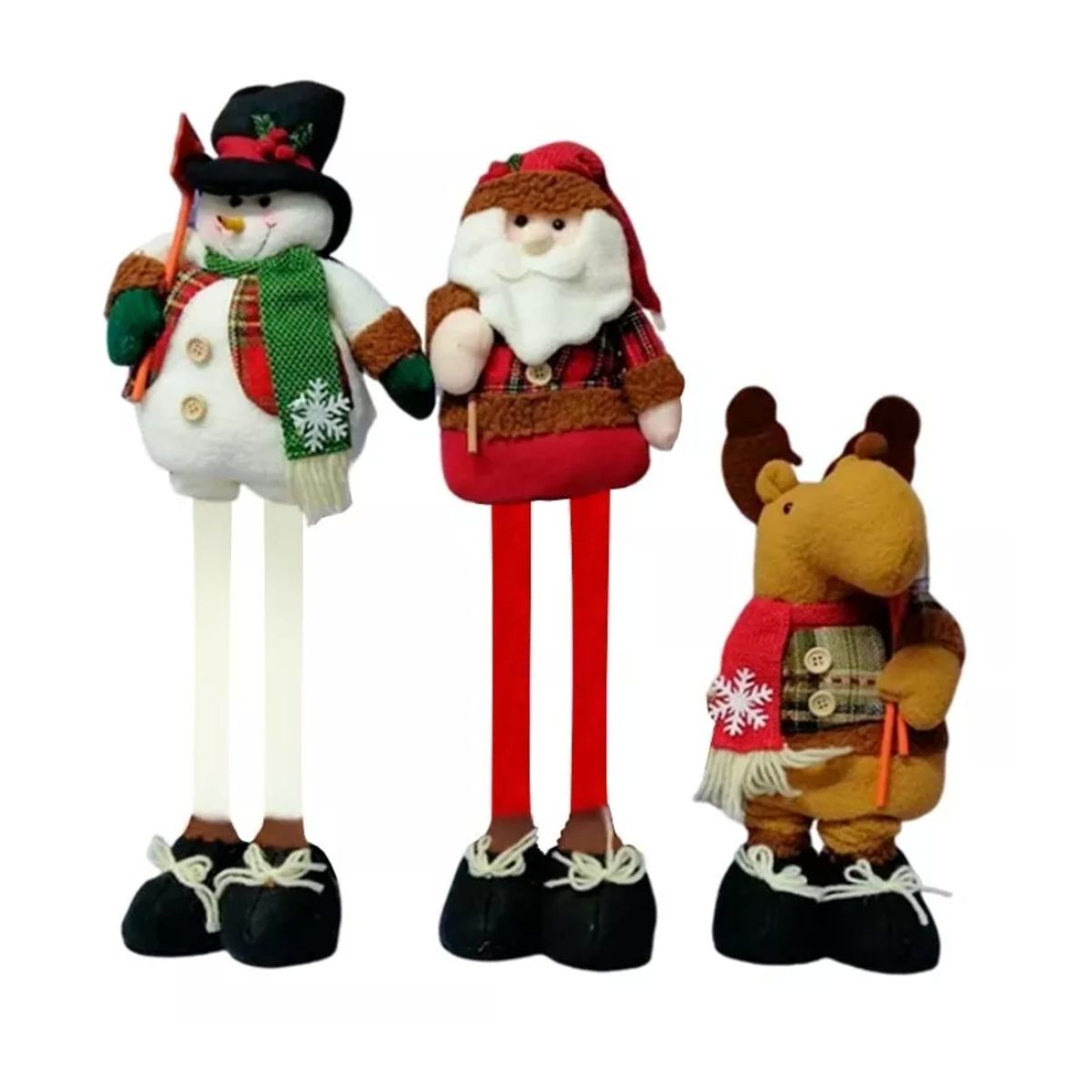 GENERICO - Pack 3 Monos Patas Largas 50cm Navideño Adorno