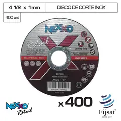 GENERICO - 400 Discos De Corte Fino 4 1/2 X 1mm - Inox