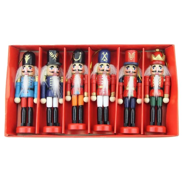 GENERICO - Set De 6 Juego De Cascanueces Colgantes De 12cm Navideños