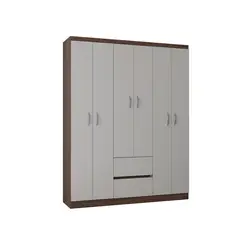 TAHUARI - Closet Lisboa 6 puertas chocolate off white