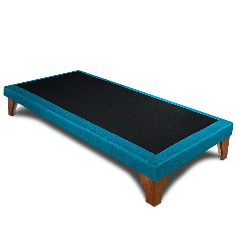 GENERICO - Base Para Cama Europea 1.5 Plazas Box Color Turquesa Lino 200X105