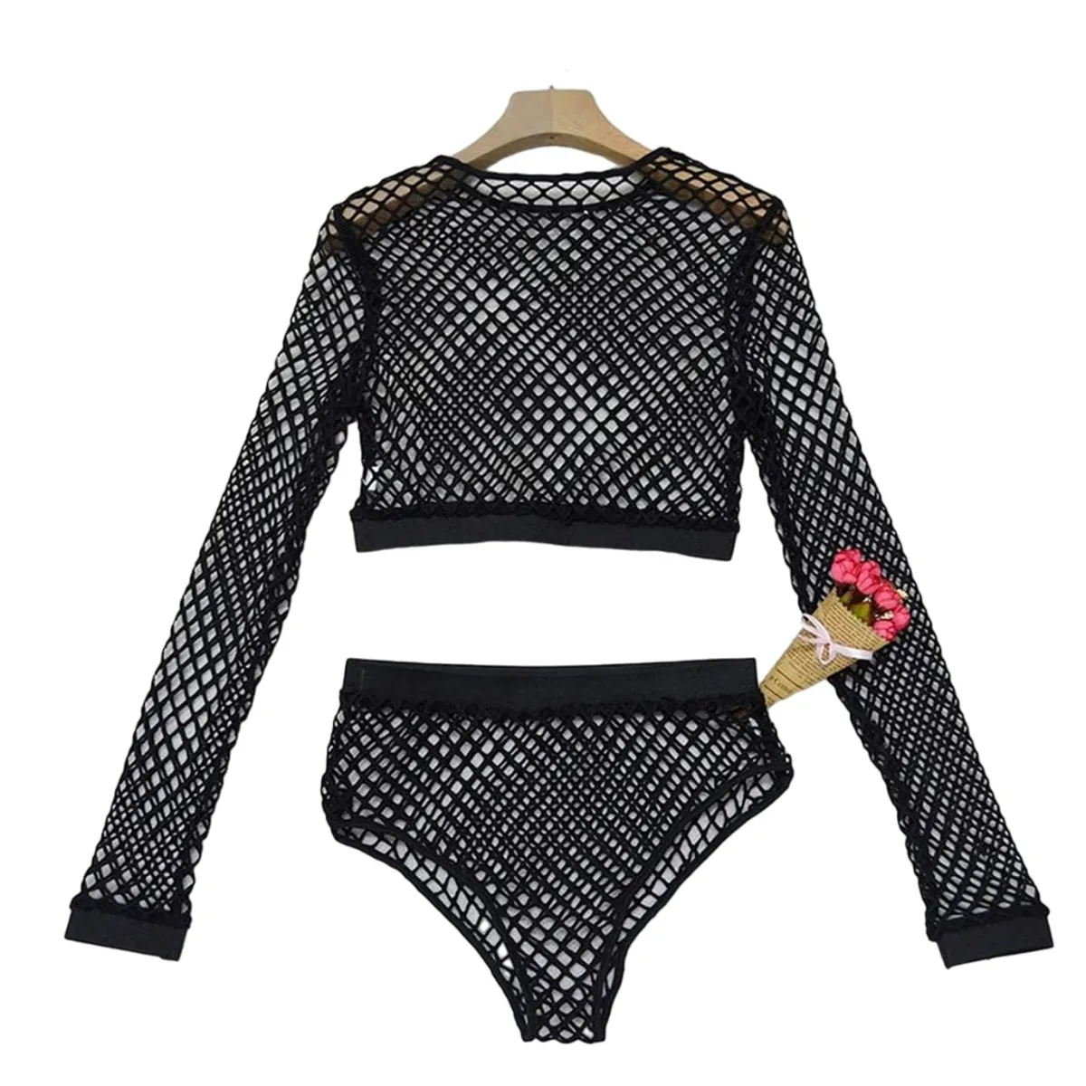 GARSIL - Conjunto Para Mujer - Lencería Sensual Tipo Malla  Peto + Calzon