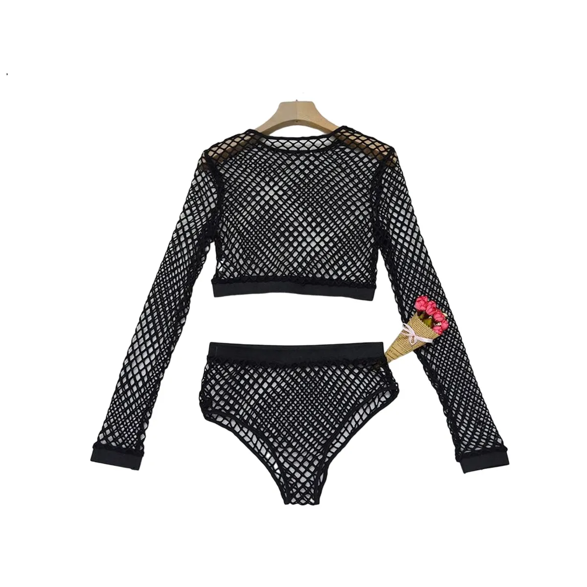 GARSIL - Conjunto Para Mujer - Lencería Sensual Tipo Malla  Peto + Calzon
