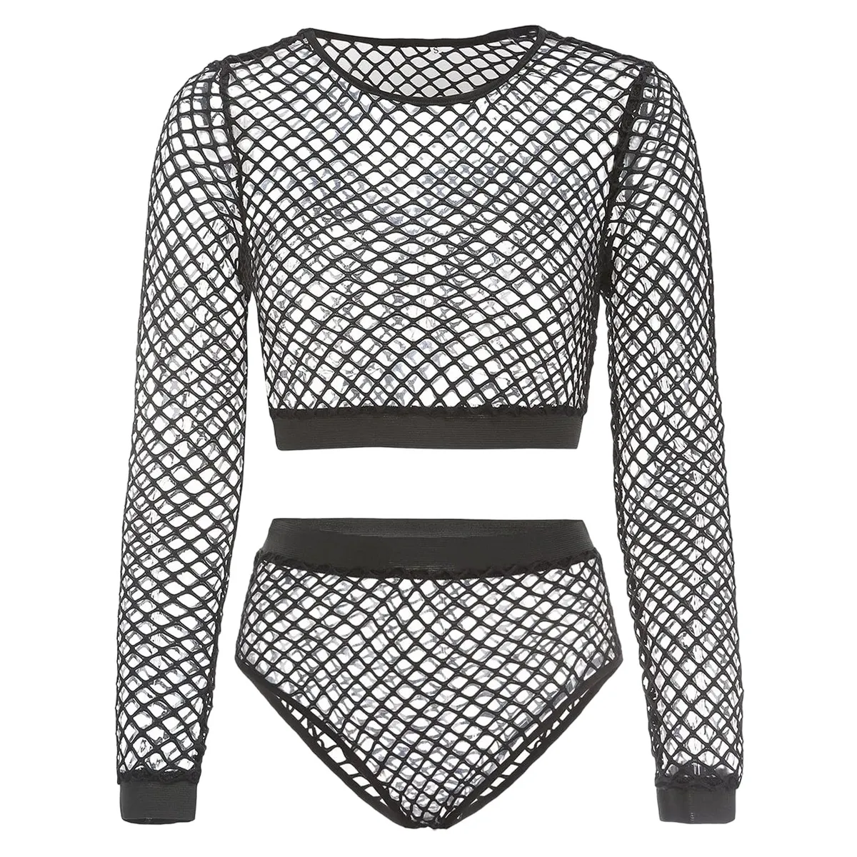 GARSIL - Conjunto Para Mujer - Lencería Sensual Tipo Malla  Peto + Calzon