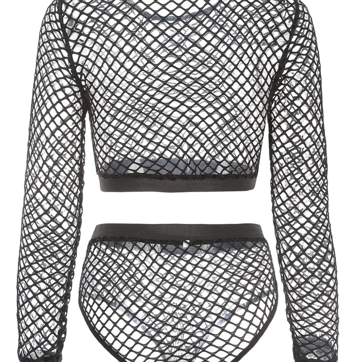 GARSIL - Conjunto Para Mujer - Lencería Sensual Tipo Malla  Peto + Calzon