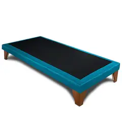 GENERICO - Base Para Cama Europea 1 Plaza BOX Color Turquesa Lino 200X90