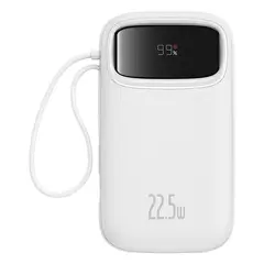BASEUS - Powerbank Qpow2 Digital con Conectores - 10000mAh 225W Blanco