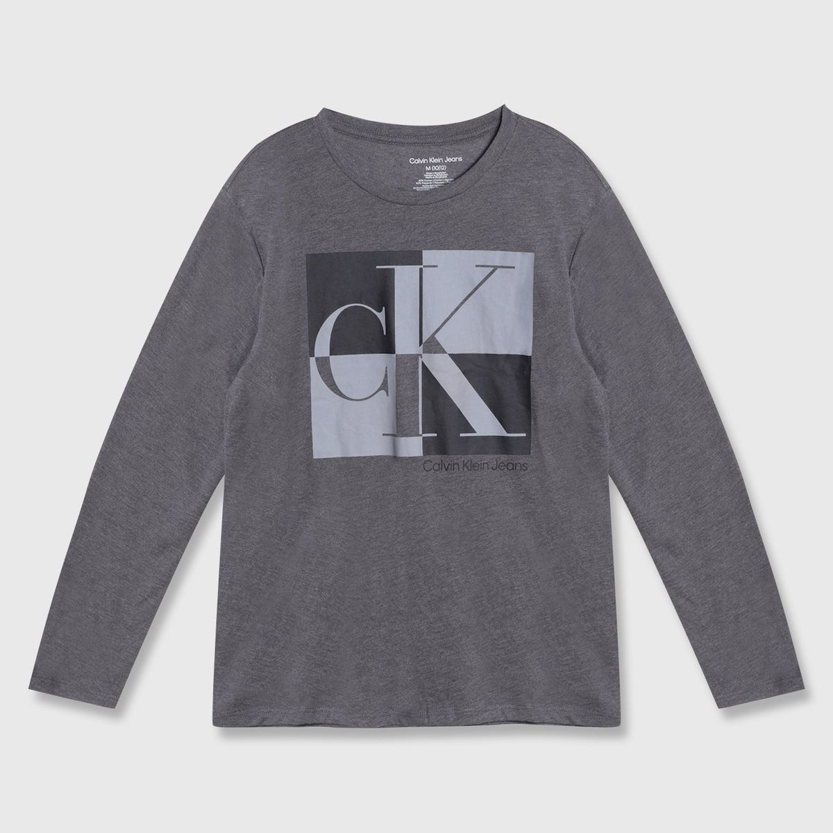 CALVIN KLEIN - Polera Niño Blockade Gris Calvin Klein