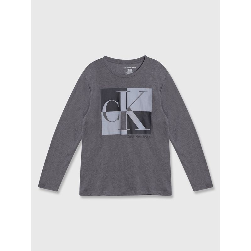 CALVIN KLEIN - Polera Niño Blockade Gris Calvin Klein