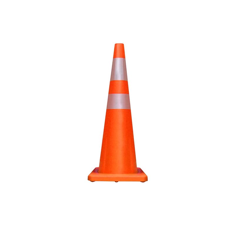 QRUBBER - Cono Vial 70cm 2 Cintas Base Normal QRubber